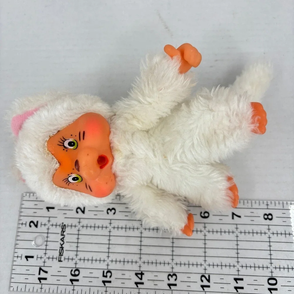 Ceppiratti Kitten Cat Plush Thumb Sucking Plastic Face White Vintage Italy Rare